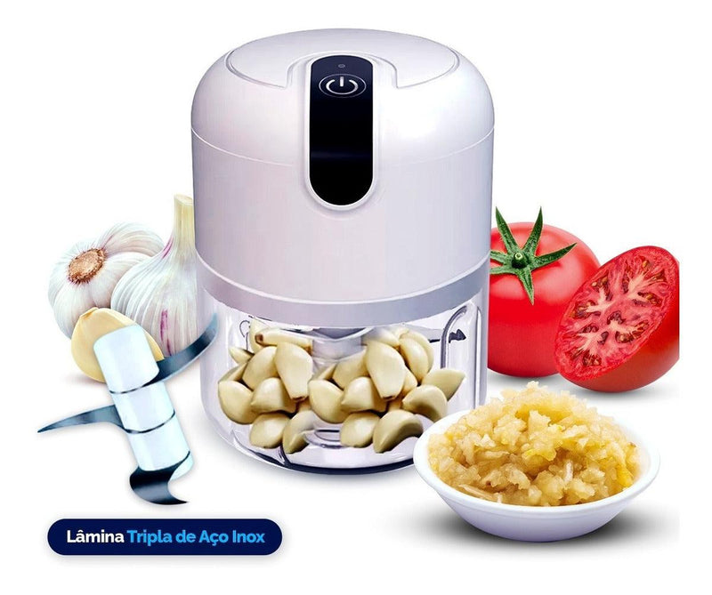 Mini Processador Elétrico, Portátil com lâminas de aço inox USB 250 ml - Loja Braz Inovações